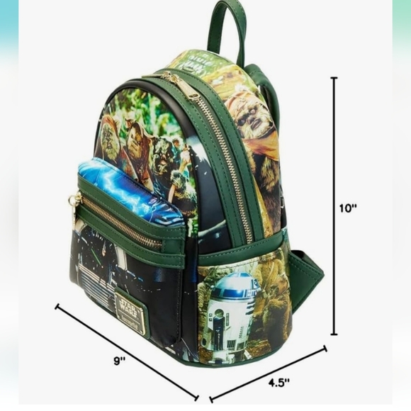 NWT Loungefly Star Wars Return Of The Jedi Scene Green Backpack - Picture 5 of 13